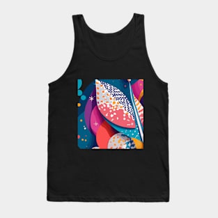 Geometric Leaves Shapes Retro Tank Top